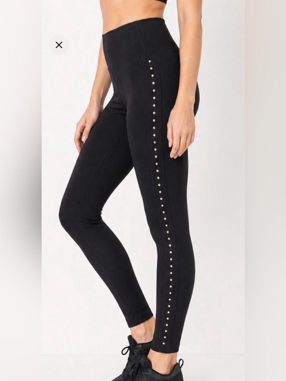 White House Black Market Runway Leggings Sz 2 Studded Faux Suede Pull-On Pants